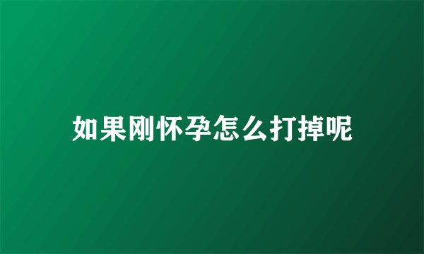 如果刚怀孕怎么打掉呢