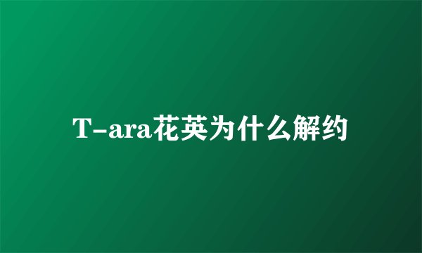 T-ara花英为什么解约