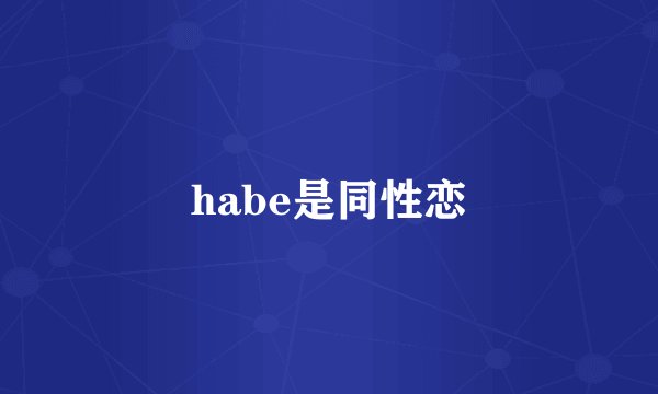 habe是同性恋
