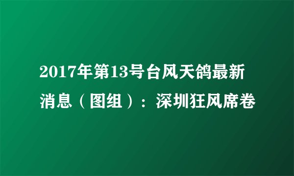 2017年第13号台风天鸽最新消息（图组）：深圳狂风席卷