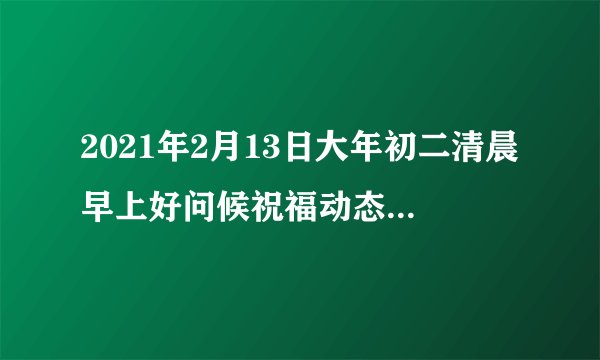 2021年2月13日大年初二清晨早上好问候祝福动态表情图片