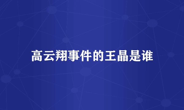 高云翔事件的王晶是谁