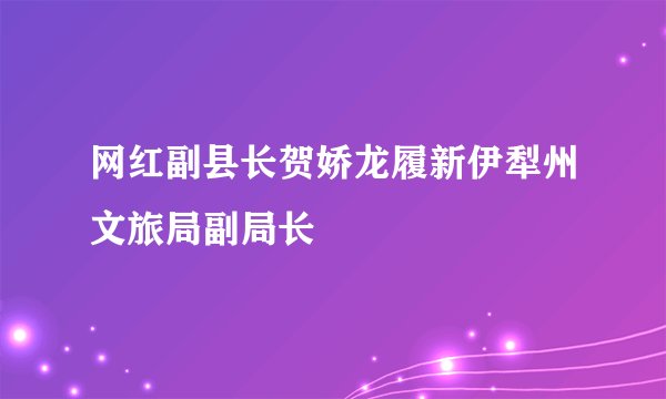 网红副县长贺娇龙履新伊犁州文旅局副局长