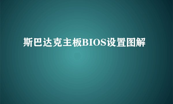 斯巴达克主板BIOS设置图解