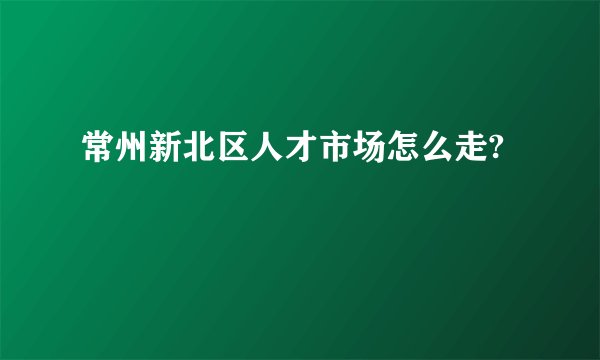 常州新北区人才市场怎么走?