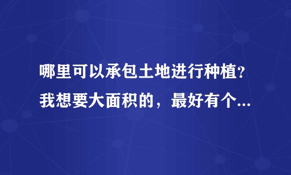 哪里可以承包土地进行种植？我想要大面积的，最好有个万亩左右？