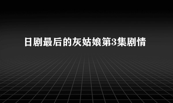 日剧最后的灰姑娘第3集剧情