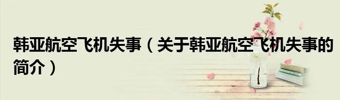 韩亚航空飞机失事（关于韩亚航空飞机失事的简介）