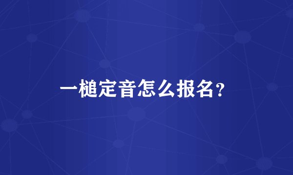 一槌定音怎么报名？