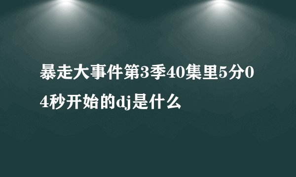暴走大事件第3季40集里5分04秒开始的dj是什么