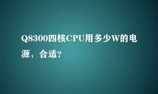 Q8300四核CPU用多少W的电源，合适？