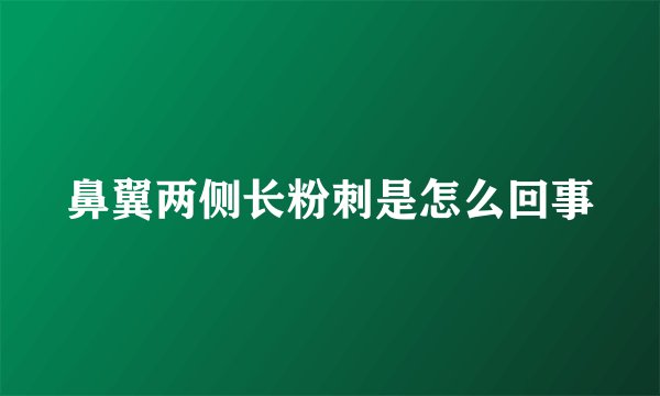 鼻翼两侧长粉刺是怎么回事