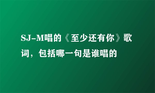 SJ-M唱的《至少还有你》歌词，包括哪一句是谁唱的
