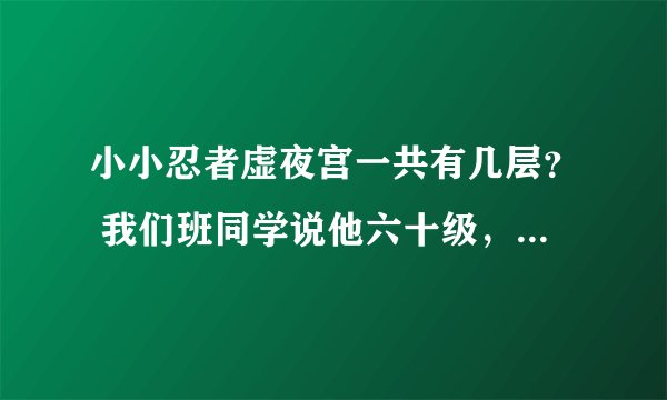 小小忍者虚夜宫一共有几层？ 我们班同学说他六十级，进了五百多层。