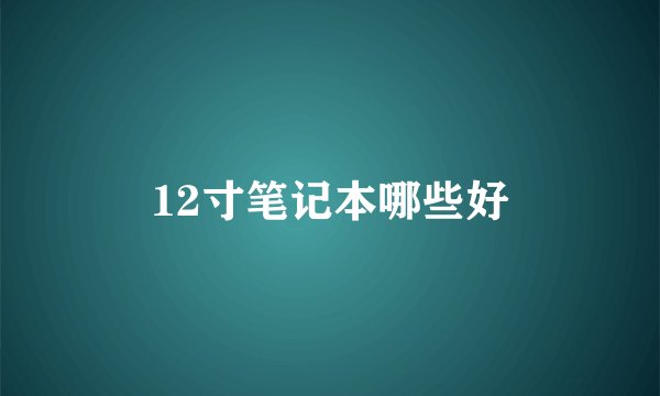 12寸笔记本哪些好