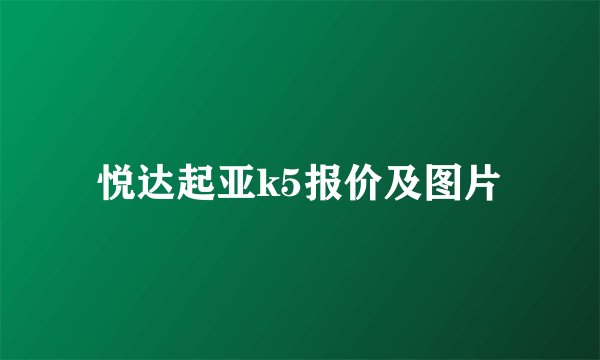 悦达起亚k5报价及图片