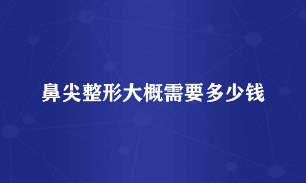 鼻尖整形大概需要多少钱