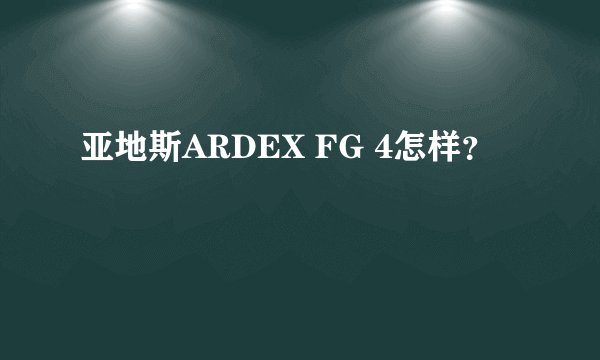 亚地斯ARDEX FG 4怎样？