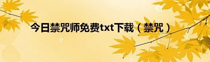 今日禁咒师免费txt下载（禁咒）