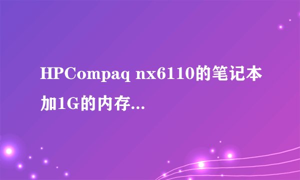 HPCompaq nx6110的笔记本加1G的内存要多少钱啊?
