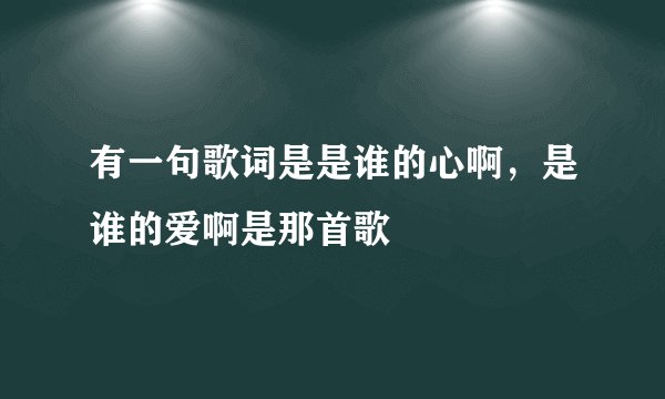 有一句歌词是是谁的心啊，是谁的爱啊是那首歌