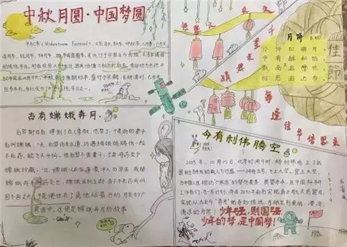 小学三年级中秋节手抄报简单又好看