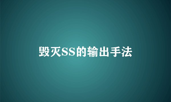 毁灭SS的输出手法