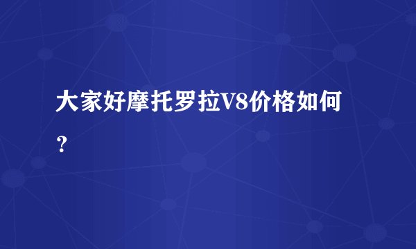 大家好摩托罗拉V8价格如何？