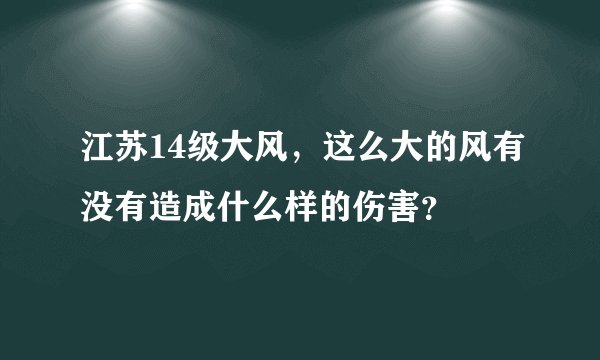 江苏14级大风，这么大的风有没有造成什么样的伤害？