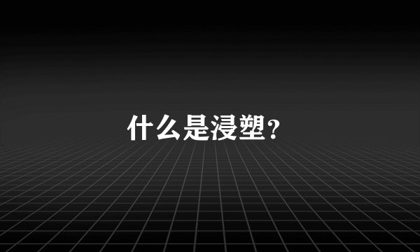 什么是浸塑？