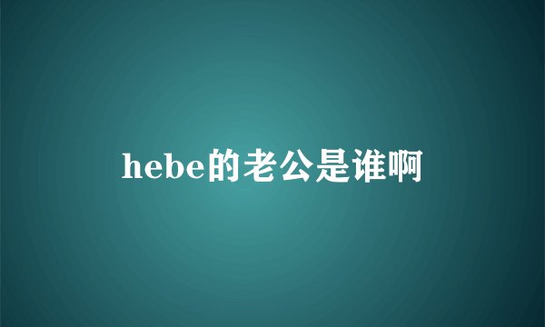 hebe的老公是谁啊