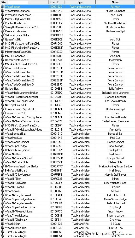 辐射新维加斯全控制台代码解析 辐射新维加斯作弊码