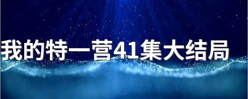 我的特一营41集大结局 电视剧我的特一营讲的是什么