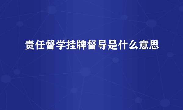 责任督学挂牌督导是什么意思