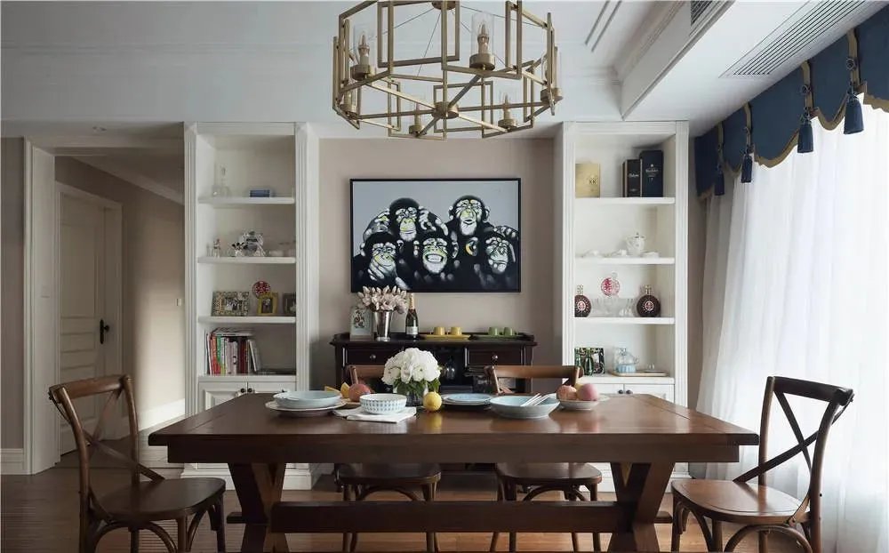 133㎡现代美式风，裸粉色彩搭配，清新淡雅很有格调！