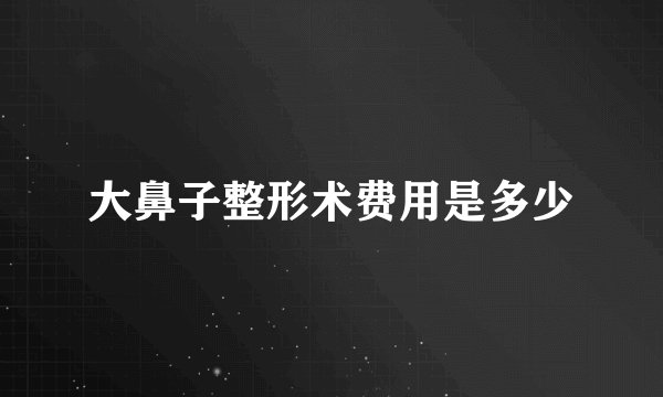 大鼻子整形术费用是多少
