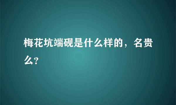梅花坑端砚是什么样的，名贵么？
