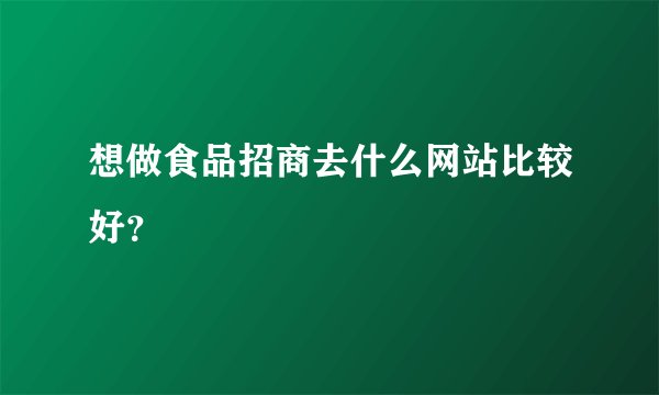 想做食品招商去什么网站比较好？