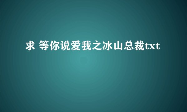 求 等你说爱我之冰山总裁txt