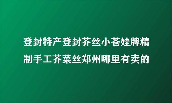 登封特产登封芥丝小苍娃牌精制手工芥菜丝郑州哪里有卖的