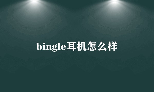 bingle耳机怎么样
