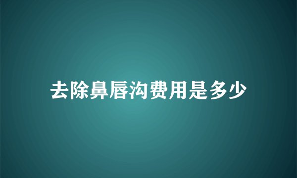 去除鼻唇沟费用是多少