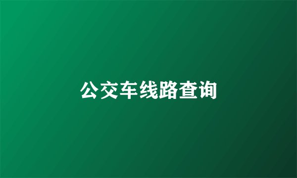 公交车线路查询
