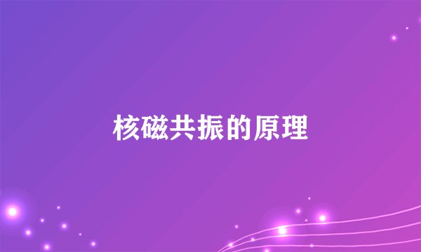 核磁共振的原理