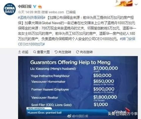 孟晚舟出庭时身边有不少随行的人是什么身份？又说明了什么问题？