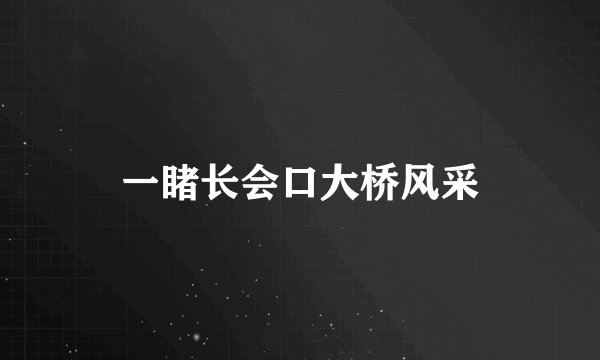 一睹长会口大桥风采