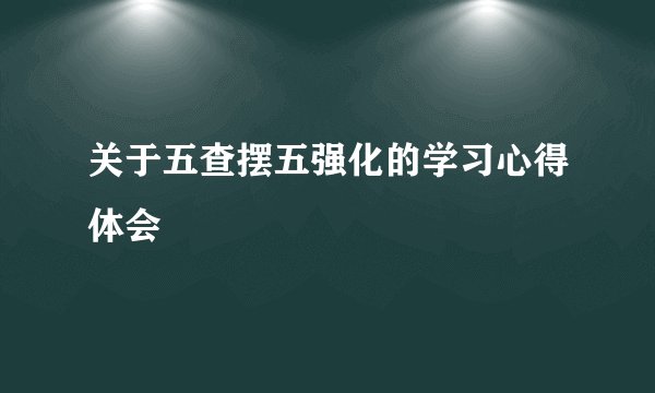 关于五查摆五强化的学习心得体会