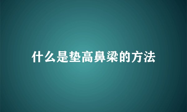 什么是垫高鼻梁的方法