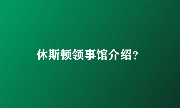 休斯顿领事馆介绍？