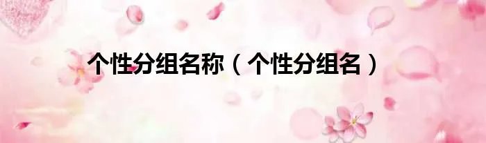 个性分组名称（个性分组名）